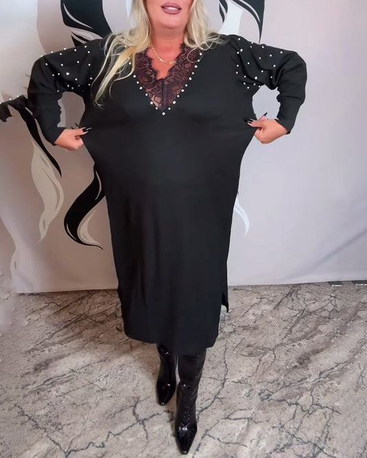 V-Neck Lace Fashion Dress