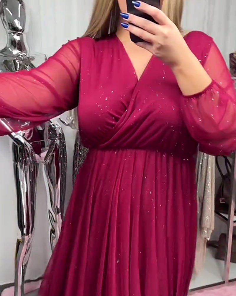 Chic V-Neck Fashion Dress